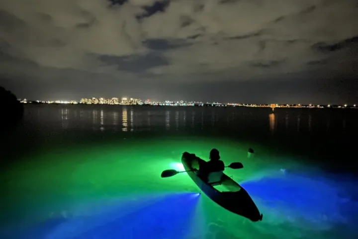 a man riding a wave on top of a body of water