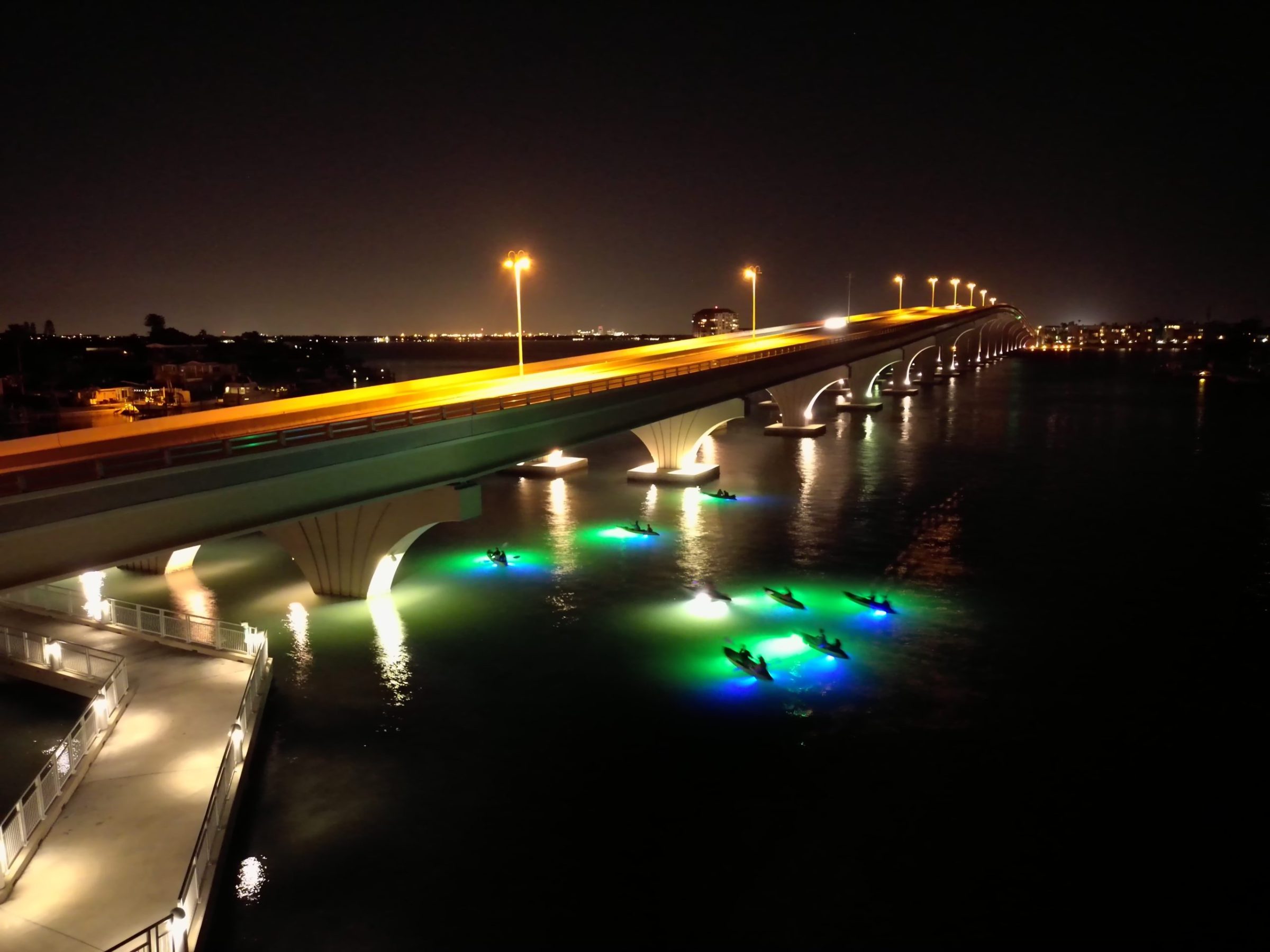 a view of a city at night