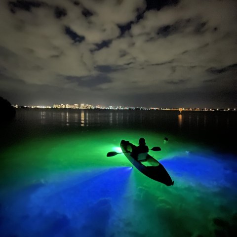 a man riding a wave on top of a body of water
