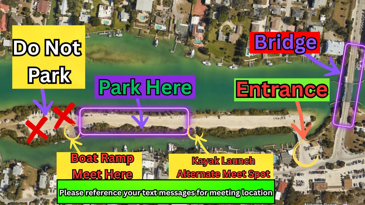 Venice / Nokomis Beach Sharkey's tour launch location map